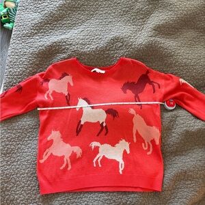 Loft Red Horse Print Sweater